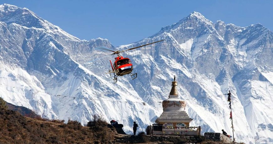 Return from Everest Base Camp in Helicopter